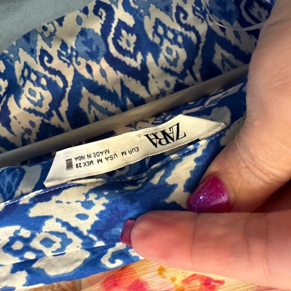 Zara Indigo and Ivory Patterned Dress - Picture 4 of 4